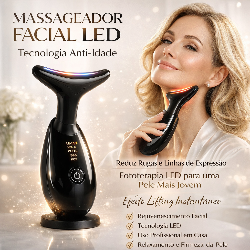 Massageador de Fototerapia rugas faciais 7 LED